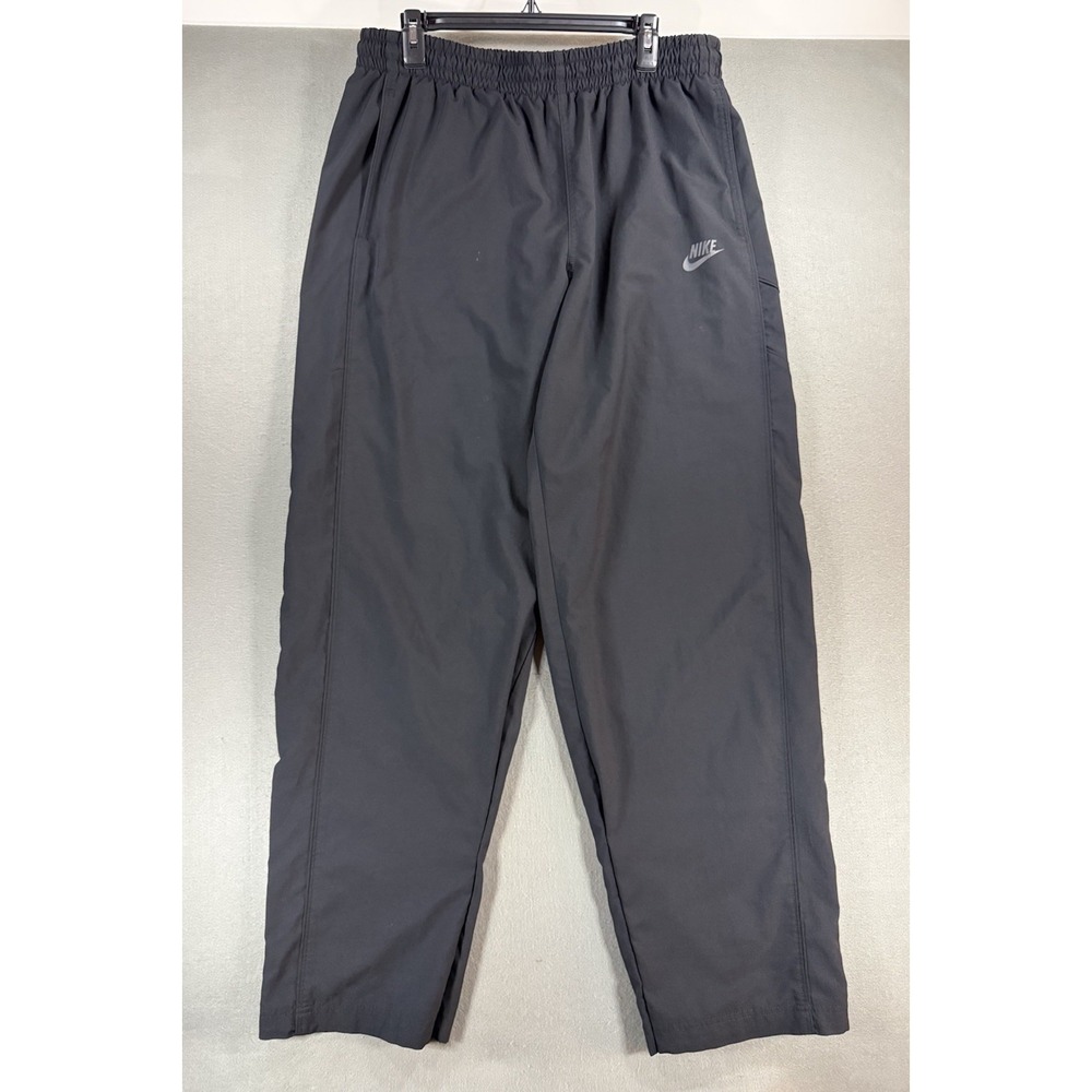 Nike Y2K Baggy Track Pants Mens Size XL Black On Black Wide Leg VTG